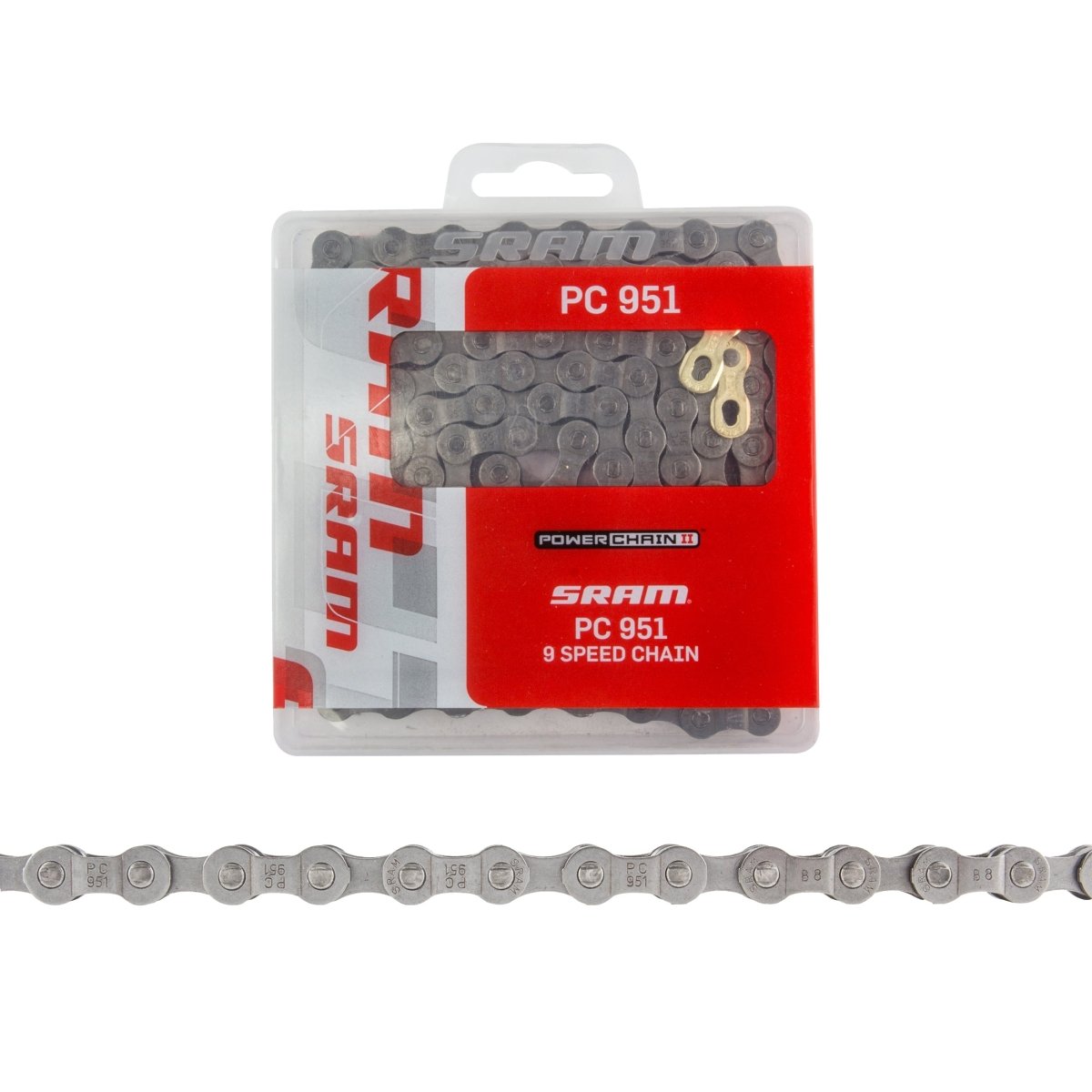 SRAM PC-951 Chain - 9-Speed, 114 Links, Gray
