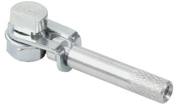 Sturmey Archer silver shift cable anchorage – A silver steel shift cable anchorage unit featuring a knurled cylindrical barrel connected to a bolt and nut assembly, displayed against a plain white background.