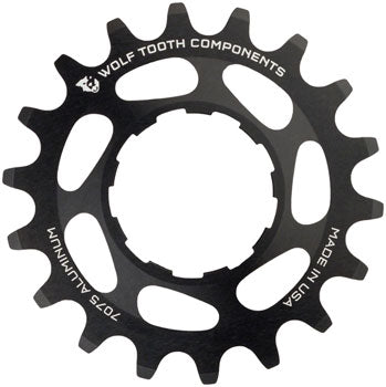 Wolf Tooth Single Speed Aluminum Cog - 22t, Compatible with 3/32" Chains, Black