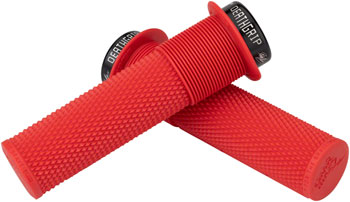 DMR DeathGrip Flanged Grips Thick Lock On Red Alaska Bicycle Center dmr-deathgrip-flanged-grips-thick-lock-on-red-alaska-bicycle-center