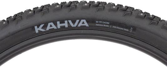 45NRTH Kahva Tire - 29 x 2.25, Tubeless, Folding, Black, 60 TPI, 252 Concave Carbide Studs