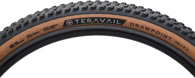 Teravail Drawpoint Tire - 29 x 2.4, Tubeless, Folding, Tan, Light Trail, Grip Compound