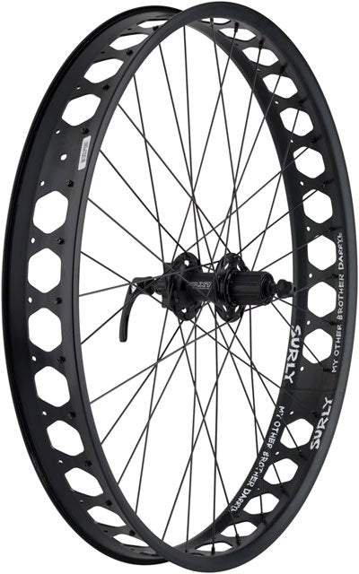Quality Wheels Pugsley Rear Wheel - 26", QR x 135mm, 6-Bolt, HG 10, Black