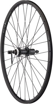 Quality Wheels Value Double Wall Series Rim+Disc Rear Wheel - 26", QR x135mm, Center-Lock/Rim Brake, HG10, Black, Clincher