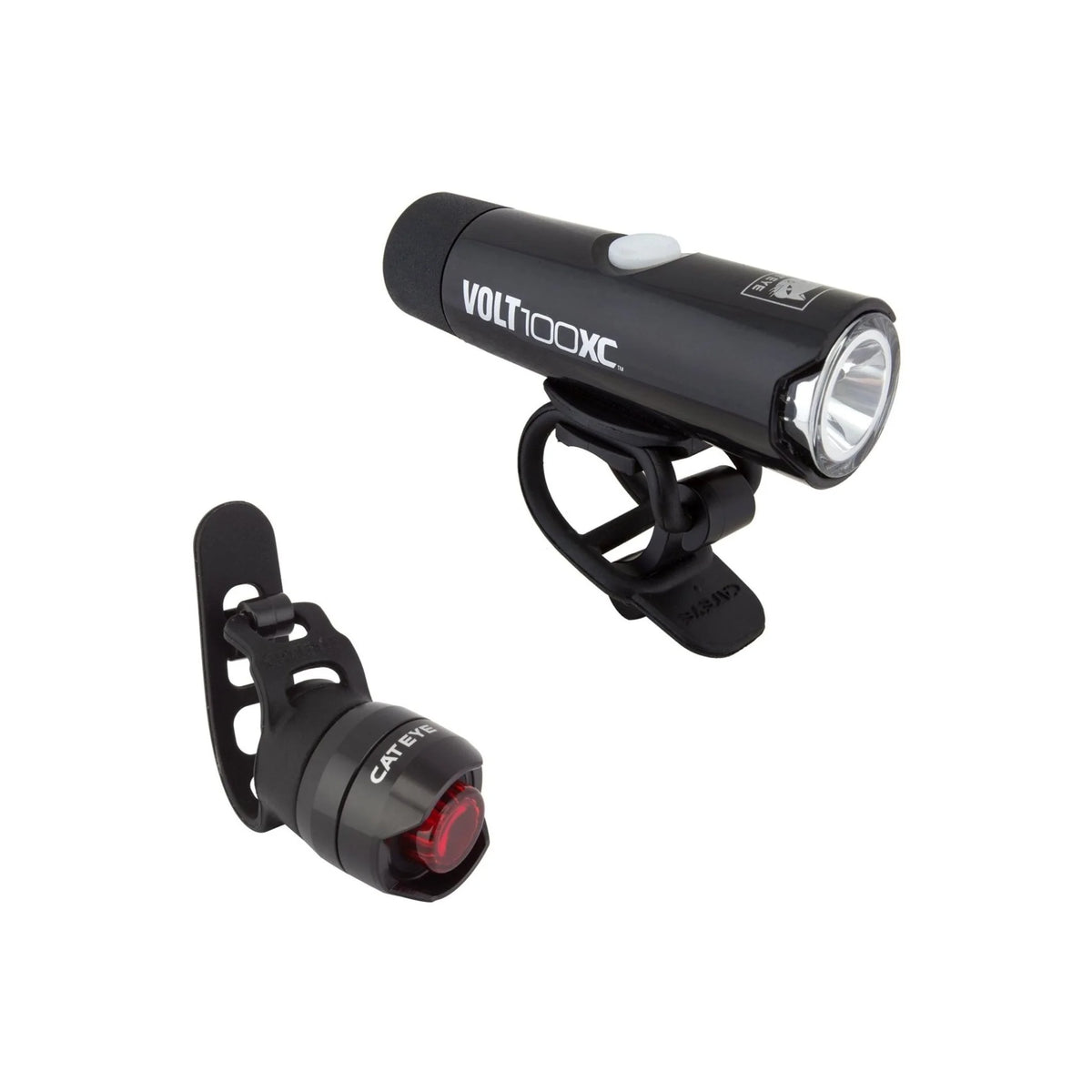 Cateye Combo Volt100XC/ORB-RC HL-EL051RC/TL-LD160RC Rechargeable Lights (Bicycle Lights) – studio product photo