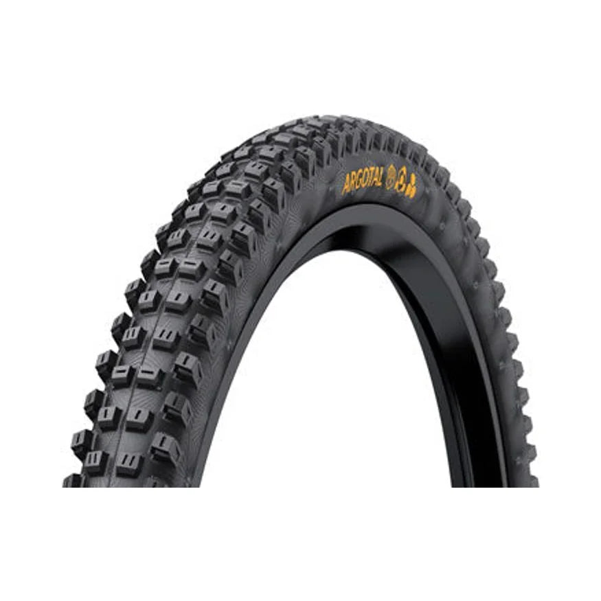 Continental Argotal Tire - 27.5 x 2.40, Tubeless, Folding, Black, Soft, Downhill Casing, E25 (Bicycle Tires) – front profile