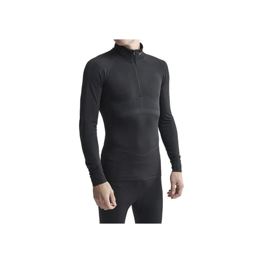 Craft Active Intensity Zip Neck Long Sleeve Top - Black/Asphalt, Men's (Base Layers) – studio photo