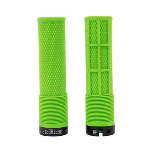 DMR DeathGrip Flangeless Grips - Thick, Lock-On, Sick Green (Bicycle Handlebar Grips) – detail angle