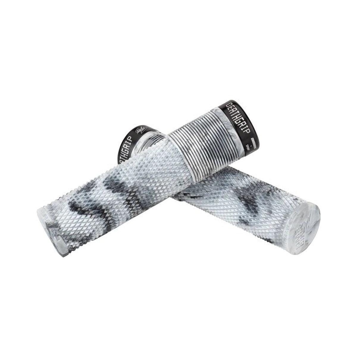 DMR DeathGrip Flangeless Grips - Thick, Lock-On, Snow Camo (Bicycle Handlebar Grips) – detail angle