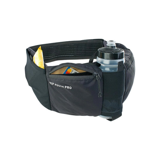 EVOC, Hip Pouch Pro + Drink Bottle, Bag, 1.5L, Black (Lumbar/Fanny Pack) – front profile