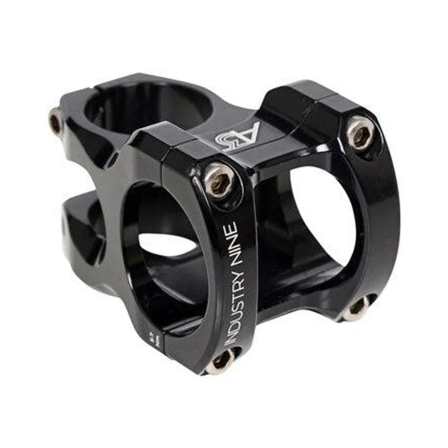 Industry Nine A318 Stem - 30mm, 31.8mm Clamp, +/-4.4, 1 1/8", Aluminum, Black (Bicycle Stems) – studio product photo