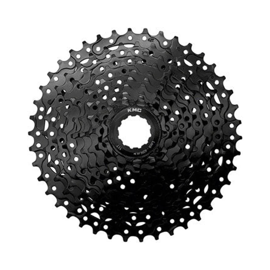 KMC REACT Cassette - 10-Speed, 11-42t, HG Driver Compatible, Black (Bicycle Cassettes & Freewheels) – studio product photo