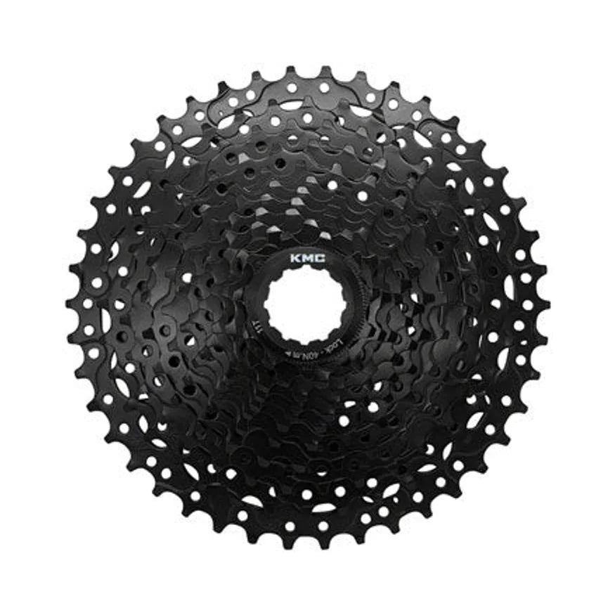 KMC REACT Cassette - 11-Speed, 11-42t, HG Driver Compatible, Black (Bicycle Cassettes & Freewheels) – studio product photo