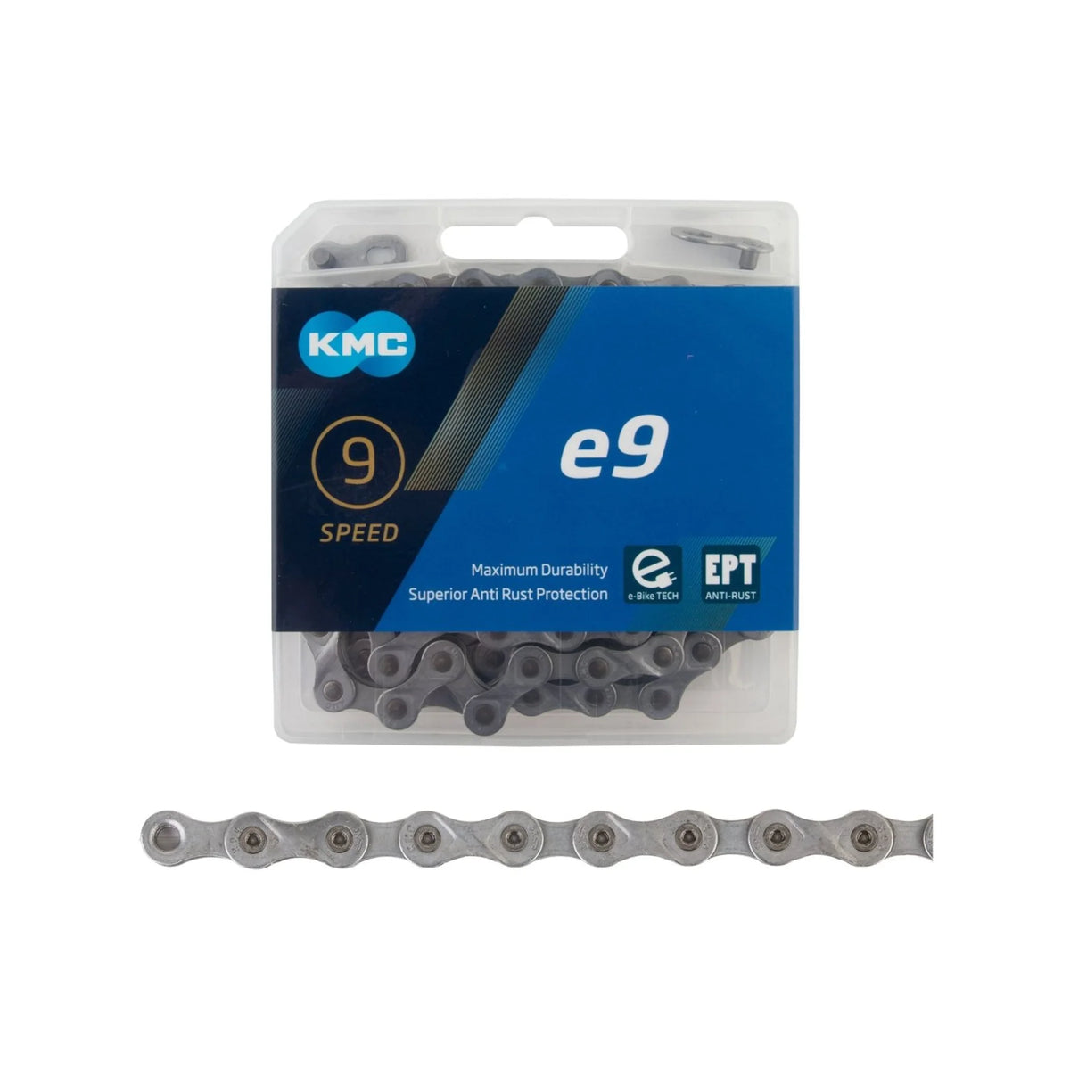 KMC X9e Bicycle Chain - 9 Speed (Bicycle Chains) – studio product photo
