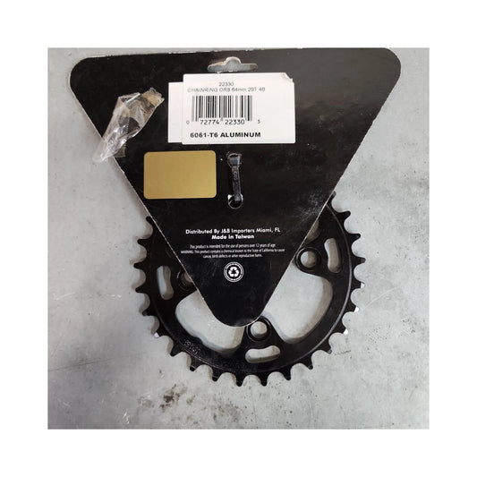 Origin 8 Alloy Chainring - 64mm 29T 4B BK/SL f/20182 2x9 INNER (Bicycle Chainrings) – front profile