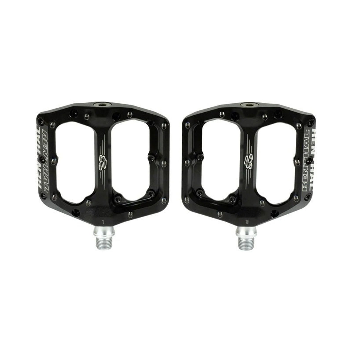Renthal Revo-F Pedals - Platform, 9/16", Black, 100 x 104mm (Bicycle Pedals) – front profile