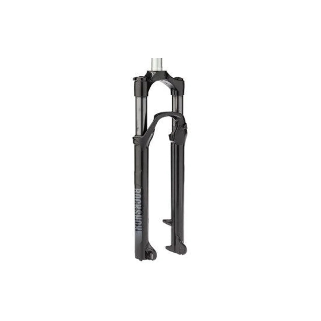 RockShox Recon Silver RL suspension fork – This black bicycle suspension fork features silver stanchions, lower leg disc brake mounts, and white branding against a plain white studio background.