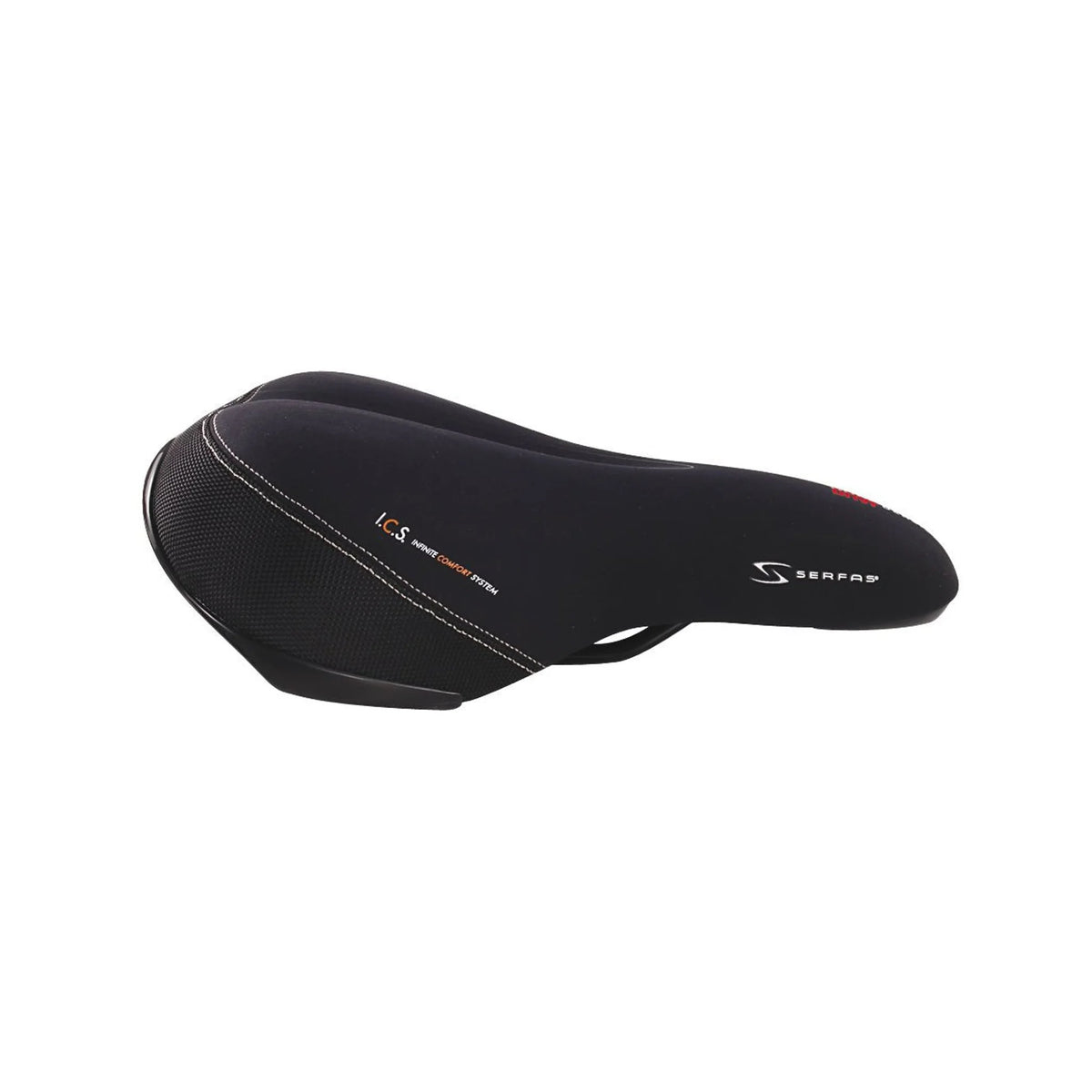Serfas DDM-200 Dual Density® Men’s Comfort w/ Lycra Cover Saddle (Bicycle Saddles) – close-up detail