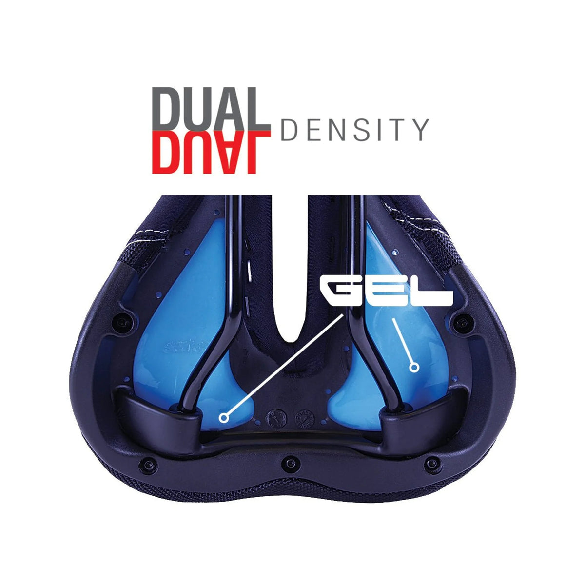 Serfas DDM-CT Dual Density® Men’s Comfort W/Cutout & Lycra Cover Saddle (Bicycle Saddles) – studio photo