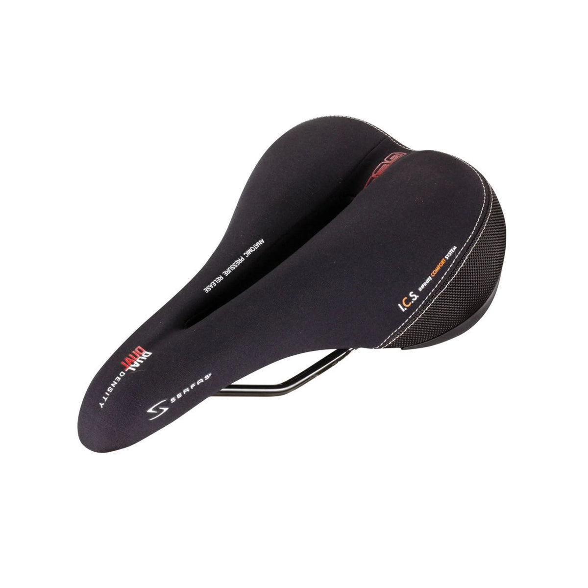 Serfas DDM-CT Dual Density® Men’s Comfort W/Cutout & Lycra Cover Saddle (Bicycle Saddles) – showcase image