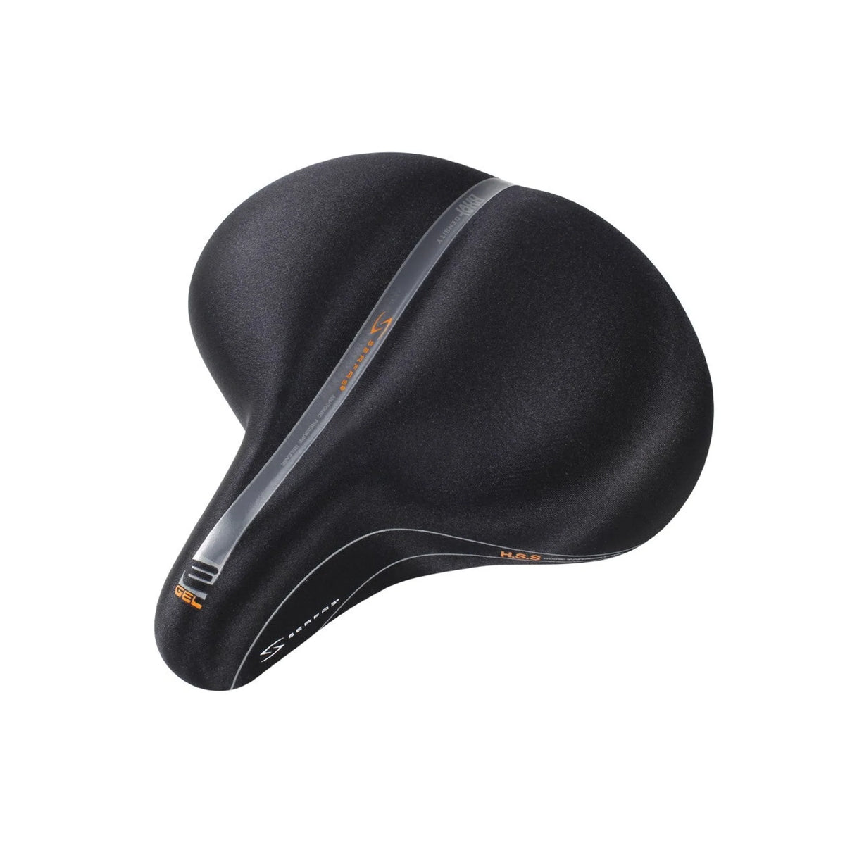 Serfas EG-8966E E-GEL® Cruiser Elastomer Rear Suspension w/ Lycra Cover Saddle (Bicycle Saddles) – studio photo