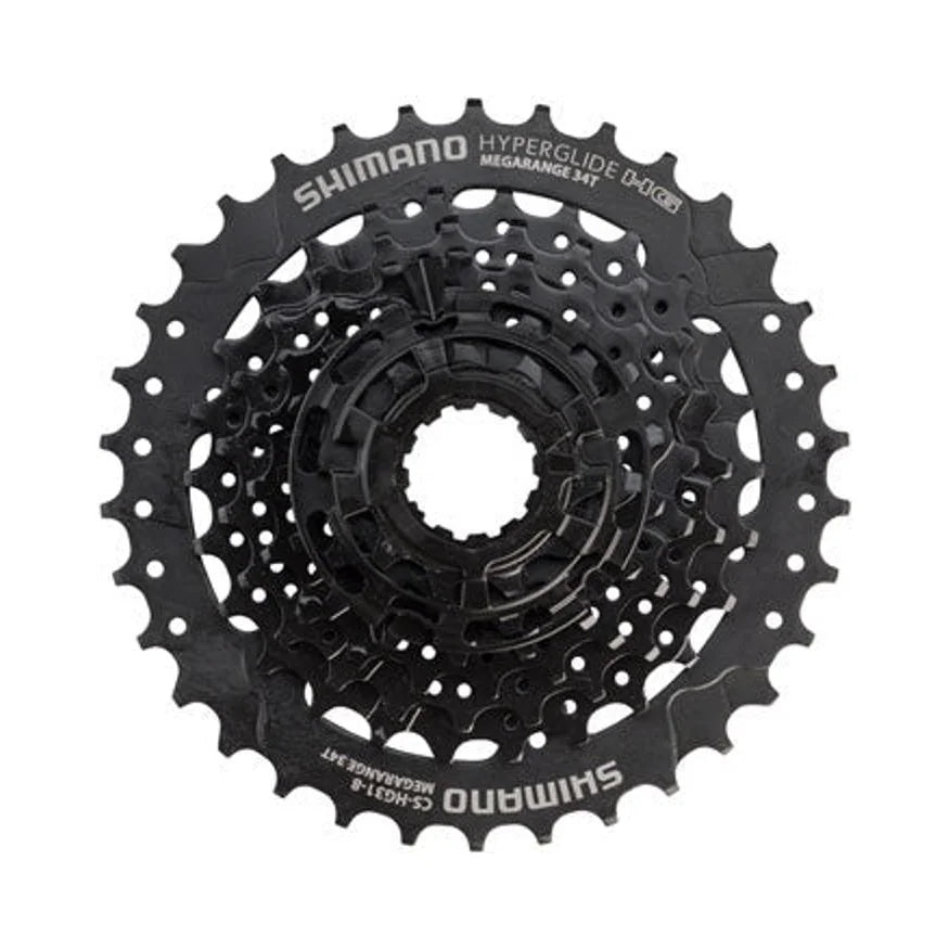 Shimano Altus CS-HG31 Cassette - 8 Speed, 11-34t, Black, Mega Range (Bicycle Cassettes & Freewheels) – studio product photo