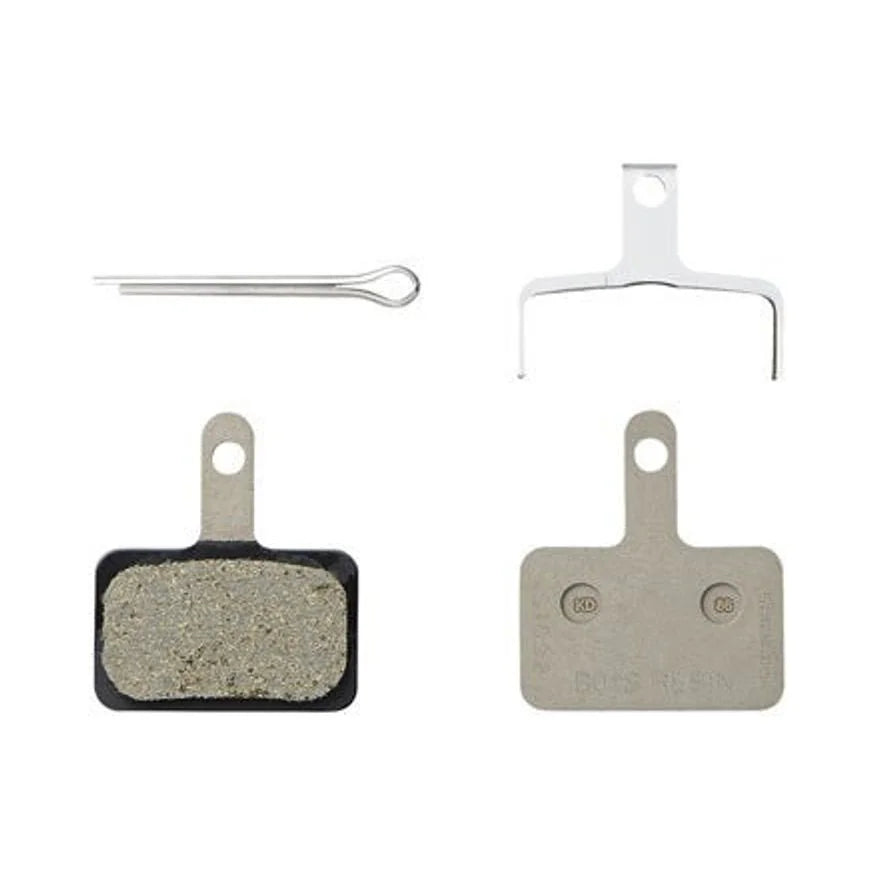 Shimano B05S-RX Disc Brake Pad and Spring - Resin Compound, Stainless Steel Back Plate – studio product photo