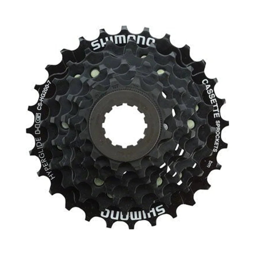Shimano Tourney CS-HG200 Cassette - 7 Speed, 12-28t, Black (Bicycle Cassettes & Freewheels) – studio product photo
