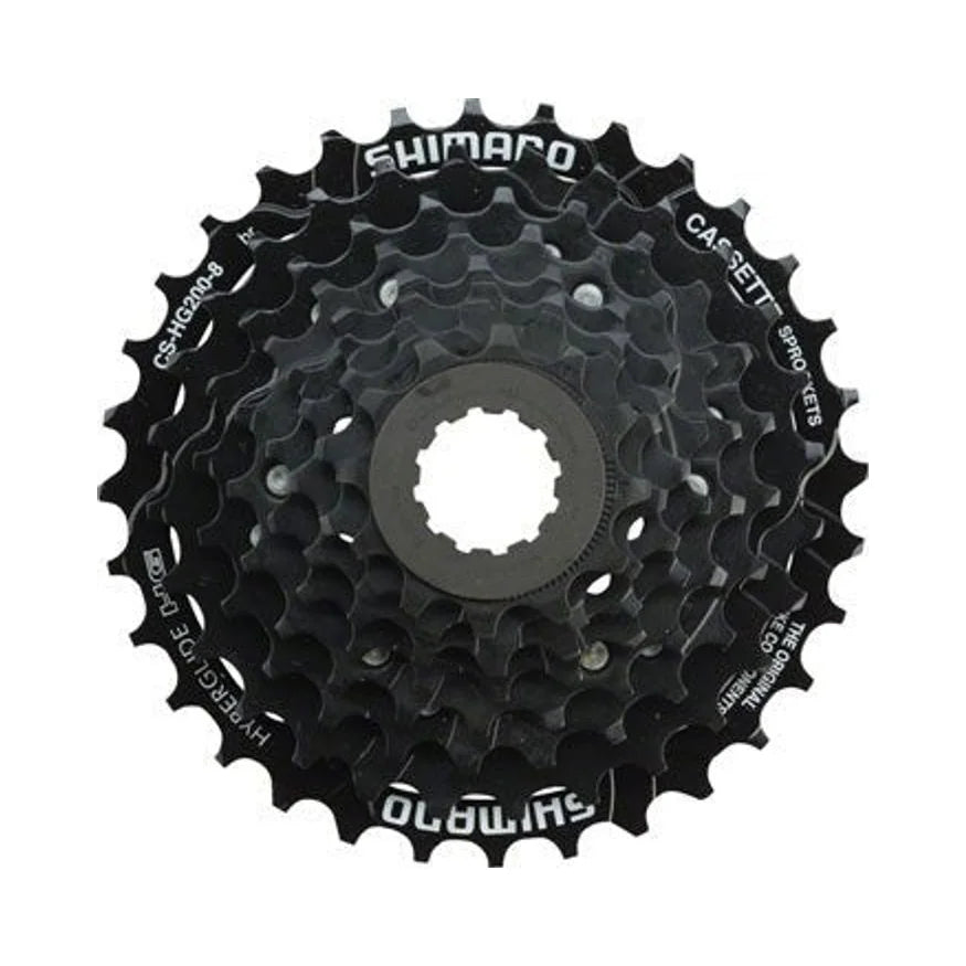 Shimano Tourney CS-HG200 Cassette - 8 Speed, 12-32t, Black (Bicycle Cassettes & Freewheels) – studio product photo