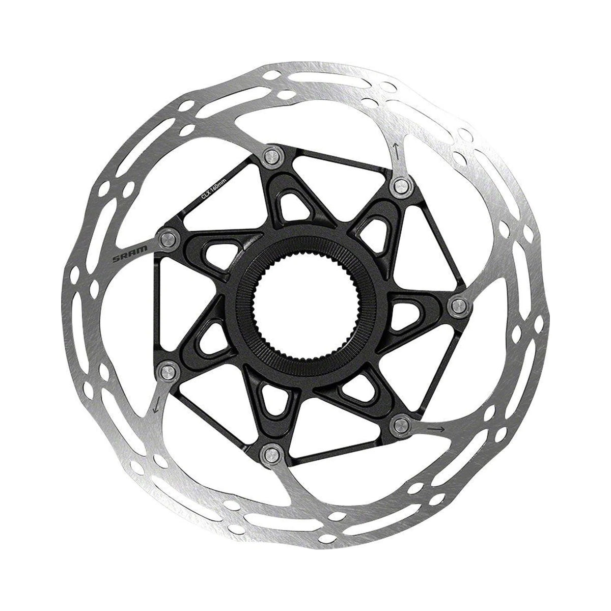 SRAM/Avid CenterLineX Center-Lock 140mm Rotor, No Lockring: Black (Bicycle Brake Rotors) – studio product photo