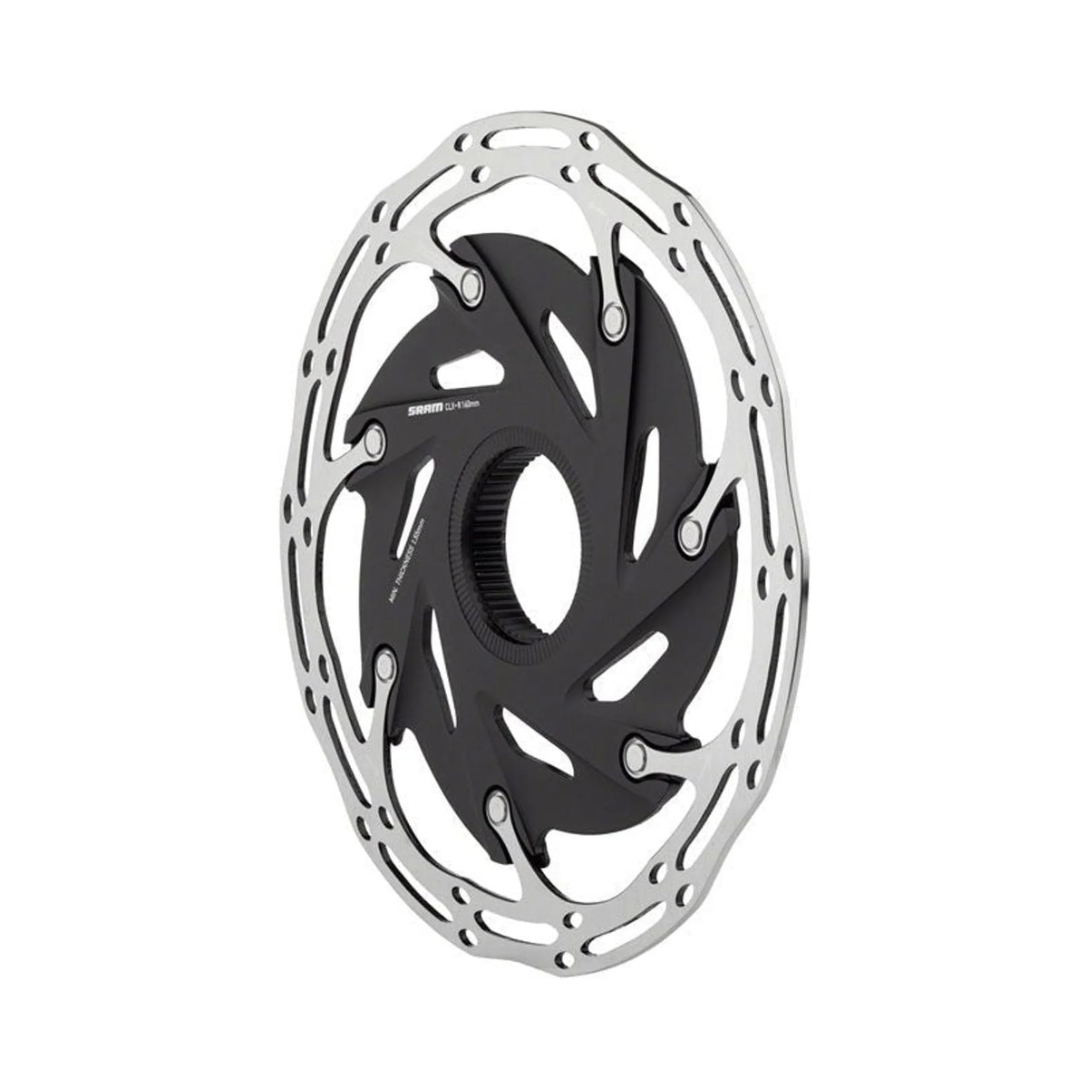 SRAM CenterLine XR Disc Brake Rotor - 160mm, Center Lock, Silver/Black (Bicycle Brake Rotors) – studio photo