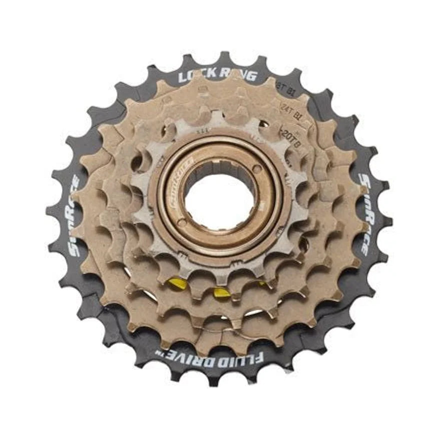 SunRace M2A 5-speed 14-28 Freewheel - Black/Brown (Bicycle Cassettes & Freewheels) – studio product photo