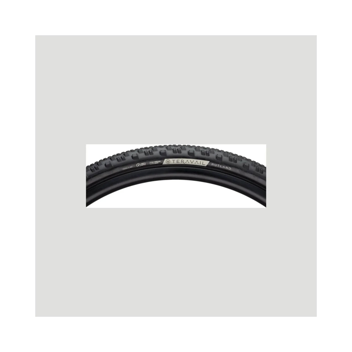 Teravail Rutland Tire - 700 x 42, Tubeless, Folding, Black, Durable (Bicycle Tires) – detail angle