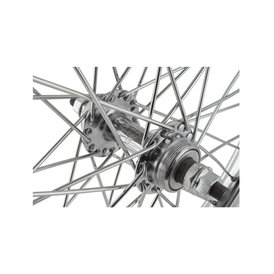 Wheelmaster 20" Steel Juvenile Rear Wheel – Single-Speed Freewheel, Silver (Bicycle Wheels) – close-up detail