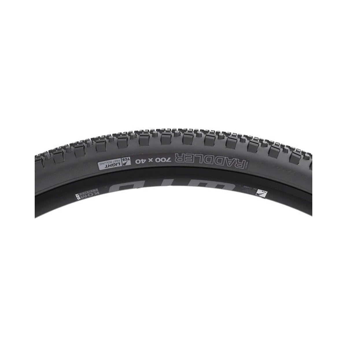 WTB Raddler Tire - 700 x 40, TCS Tubeless, Folding, Black, Light, Fast Rolling (Bicycle Tires) – studio photo