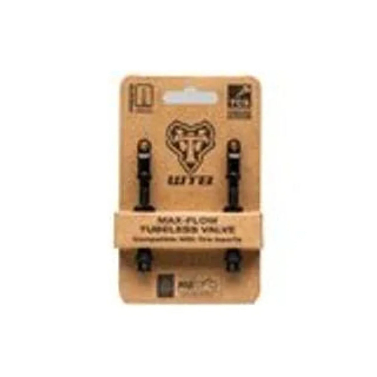 WTB TCS Max-Flow Tubeless Valves - 44mm, Black, Pair (Bicycle Tire Valves) – studio product photo