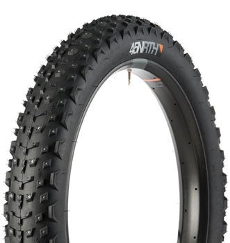 45NRTH Dillinger 4 Tire - 26 x 4, Tubeless, Folding, Black, 60tpi, 240 Carbide Steel Studs - Alaska Bicycle Center