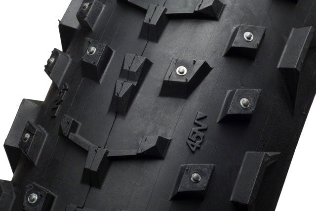 45NRTH Dillinger 4 Tire - 26 x 4, Tubeless, Folding, Black, 60tpi, 240 Carbide Steel Studs - Alaska Bicycle Center
