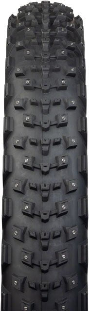 45NRTH Dillinger 4 Tire - 27.5 x 4.0, Tubeless, Folding, Tan, 60 TPI, 168 Large Concave Carbide Aluminum Studs - Alaska Bicycle Center
