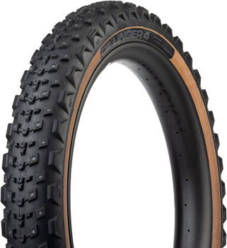 45NRTH Dillinger 4 Tire - 27.5 x 4.0, Tubeless, Folding, Tan, 60 TPI, 168 Large Concave Carbide Aluminum Studs - Alaska Bicycle Center