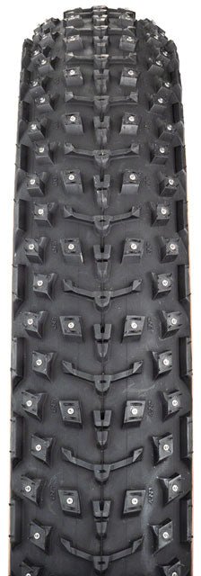 45NRTH Dillinger 5 Tire - 26 x 4.6, Tubeless, Folding, Tan, 60tpi, 258 Concave Carbide Aluminum Studs - Alaska Bicycle Center