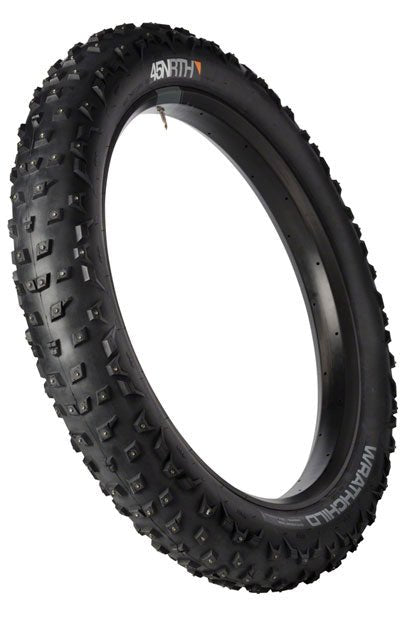 45NRTH Wrathchild Tire - 27.5 x 4.5, Tubeless, Folding, Black, 120tpi, 252 XL Concave Carbide Studs - Alaska Bicycle Center