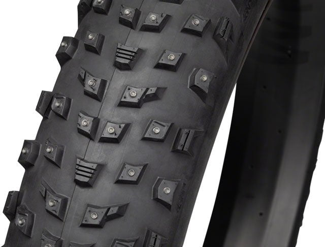 45NRTH Wrathlorde Tire - 26 x 4.2, Tubeless, Folding, Black, 120tpi, 300 XL Concave Carbide Aluminum Studs - Alaska Bicycle Center