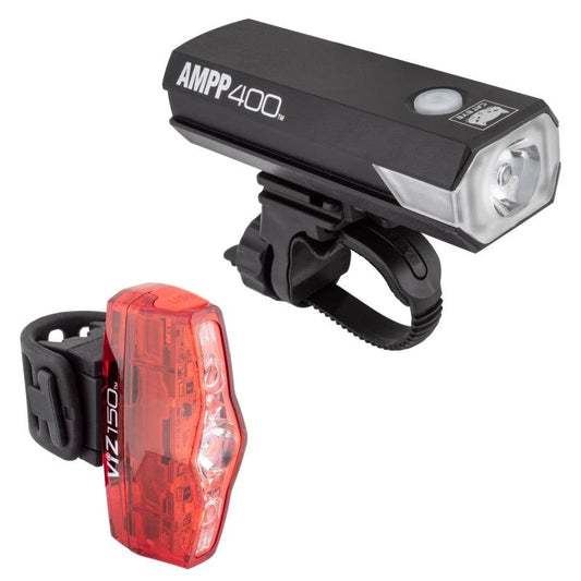 Cateye Combo AMPP400/VIZ150 HL-EL084RC/TL-LD800R Rechargeable Lights - Alaska Bicycle Center
