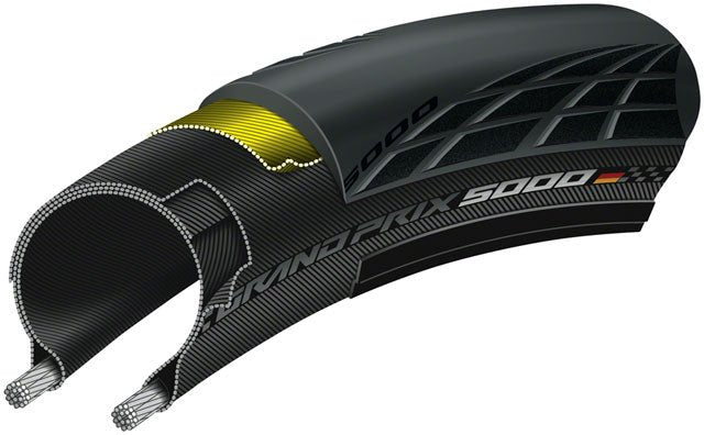 Continental Grand Prix 5000 Tire - 700 x 23, Clincher, Folding, Black, 330tpi - Alaska Bicycle Center