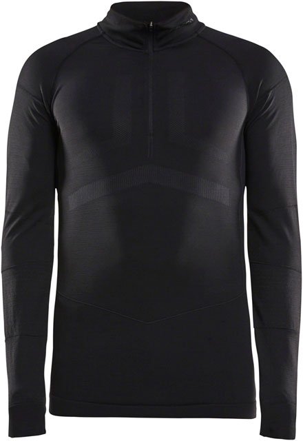 Craft Active Intensity Zip Neck Long Sleeve Top - Black/Asphalt, Men's - Alaska Bicycle Center