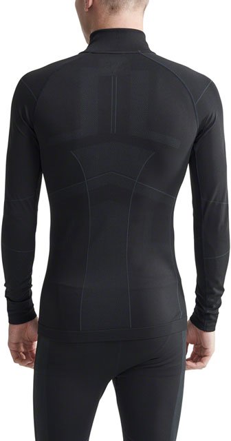Craft Active Intensity Zip Neck Long Sleeve Top - Black/Asphalt, Men's - Alaska Bicycle Center