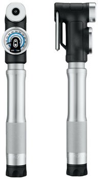 Crank Brothers Sterling SG Premium Short Frame Pump with Gauge: Silver - Alaska Bicycle Center