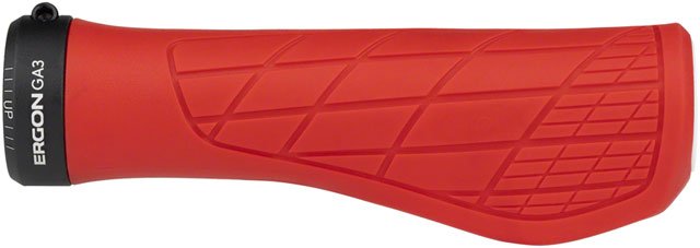 Ergon GA3 Grips - Risky Red, Lock-On, Small - Alaska Bicycle Center