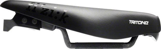 Fizik Tritone Saddle with 7x9 Carbon Rails and Dual Waterbottle/Co2 Mount Kit: Black - Alaska Bicycle Center